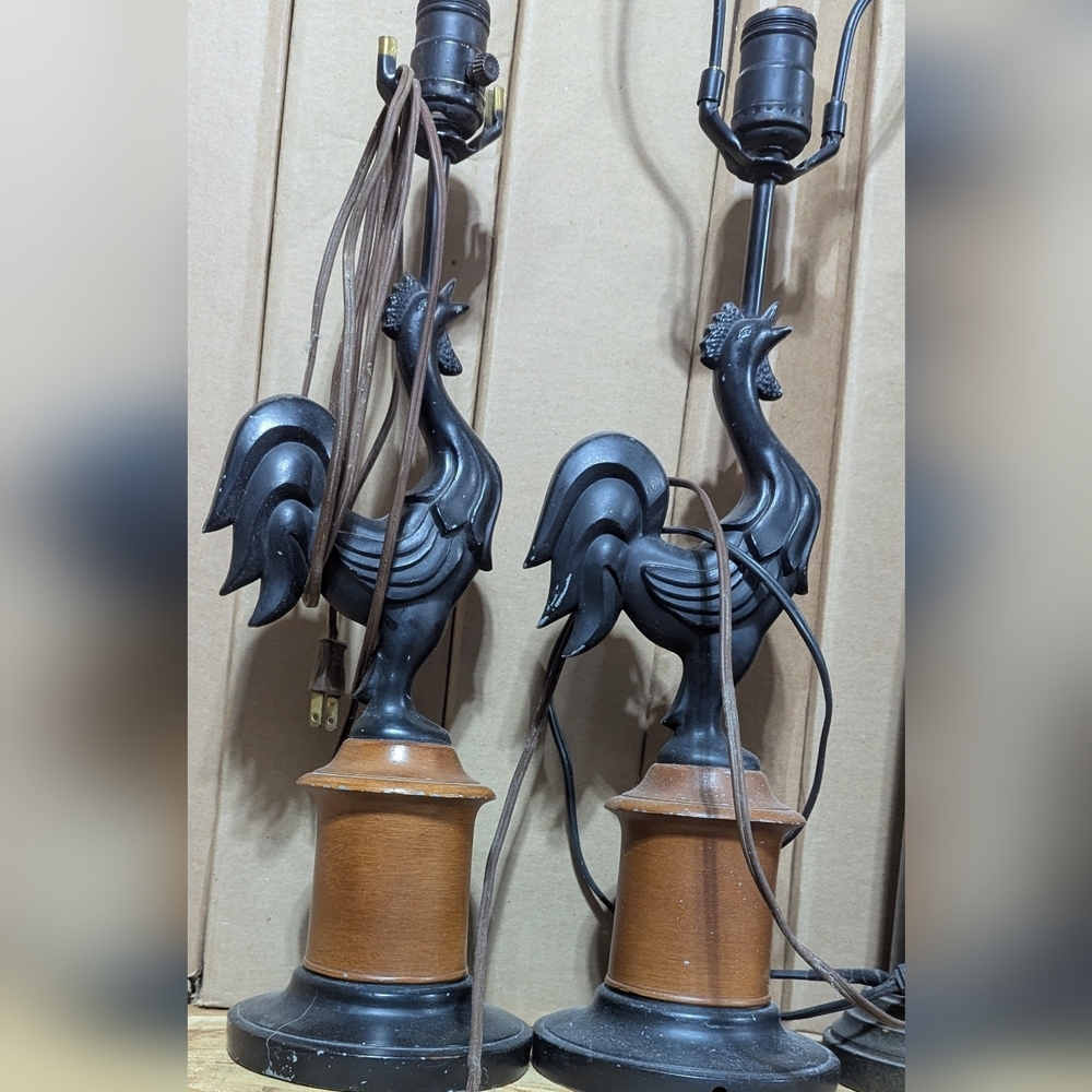 Vintage Rooster Table Lamps